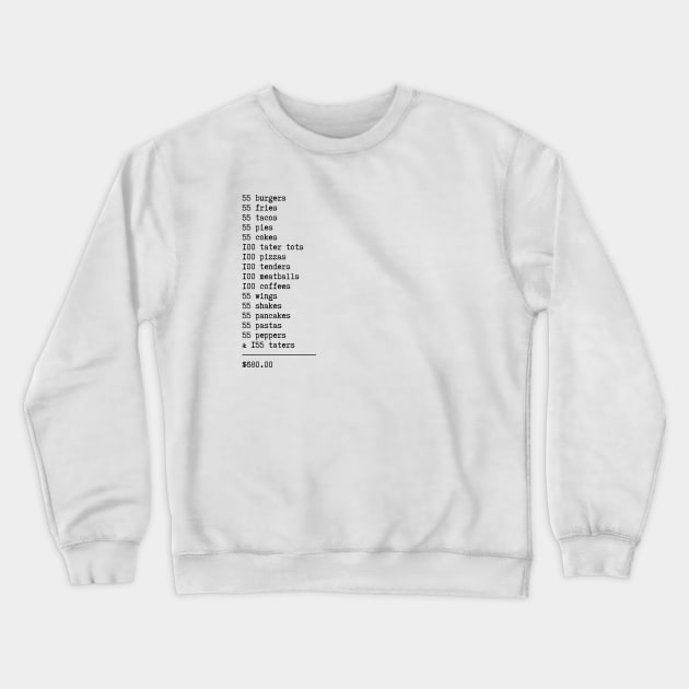 55 BURGERS 55 FRIES 55 TACOS 55 PIES Crewneck Sweatshirt by Shoppetite